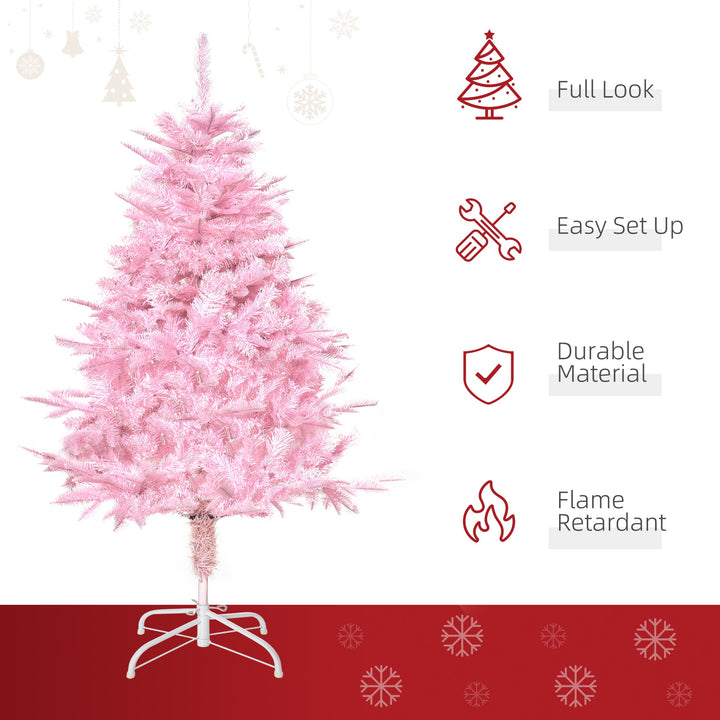 4ft, 341-Tip Lush Artificial Christmas Holiday Tree Xmas Décor w/ Metal Base - Pink