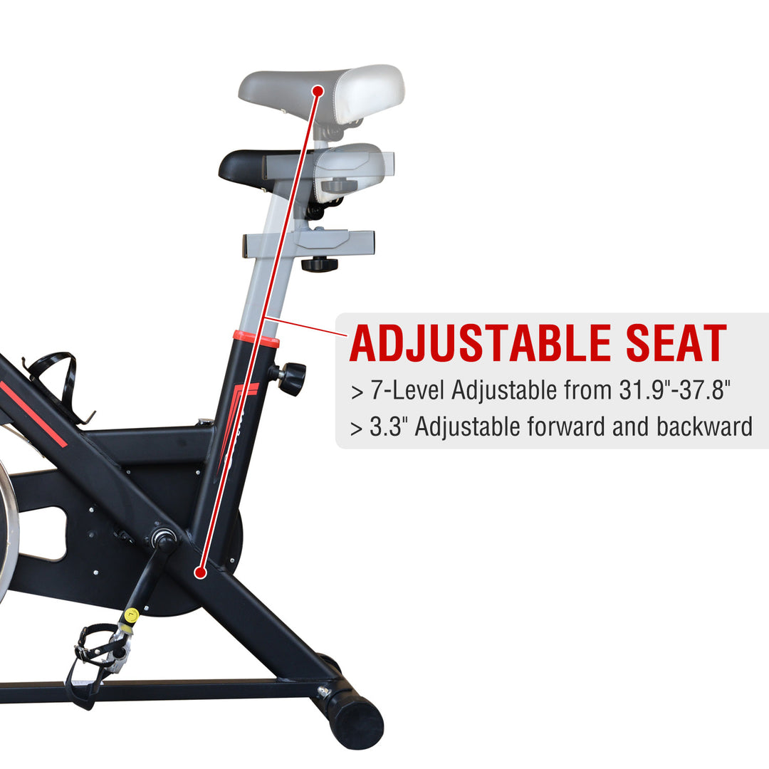 Upright Stationary Adjustable Exercise Workout Bike Bicycle for Indoor Fitness - Black w/ Red