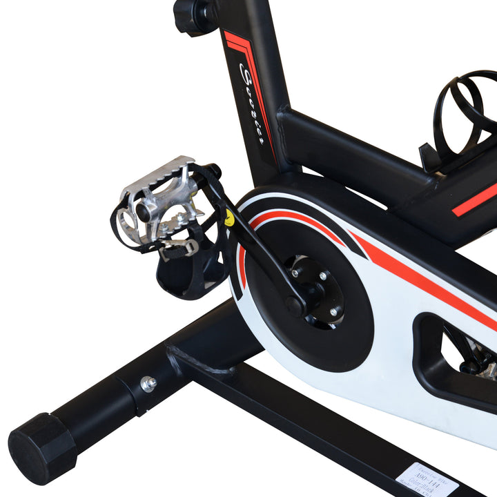 Upright Stationary Adjustable Exercise Workout Bike Bicycle for Indoor Fitness - Black w/ Red