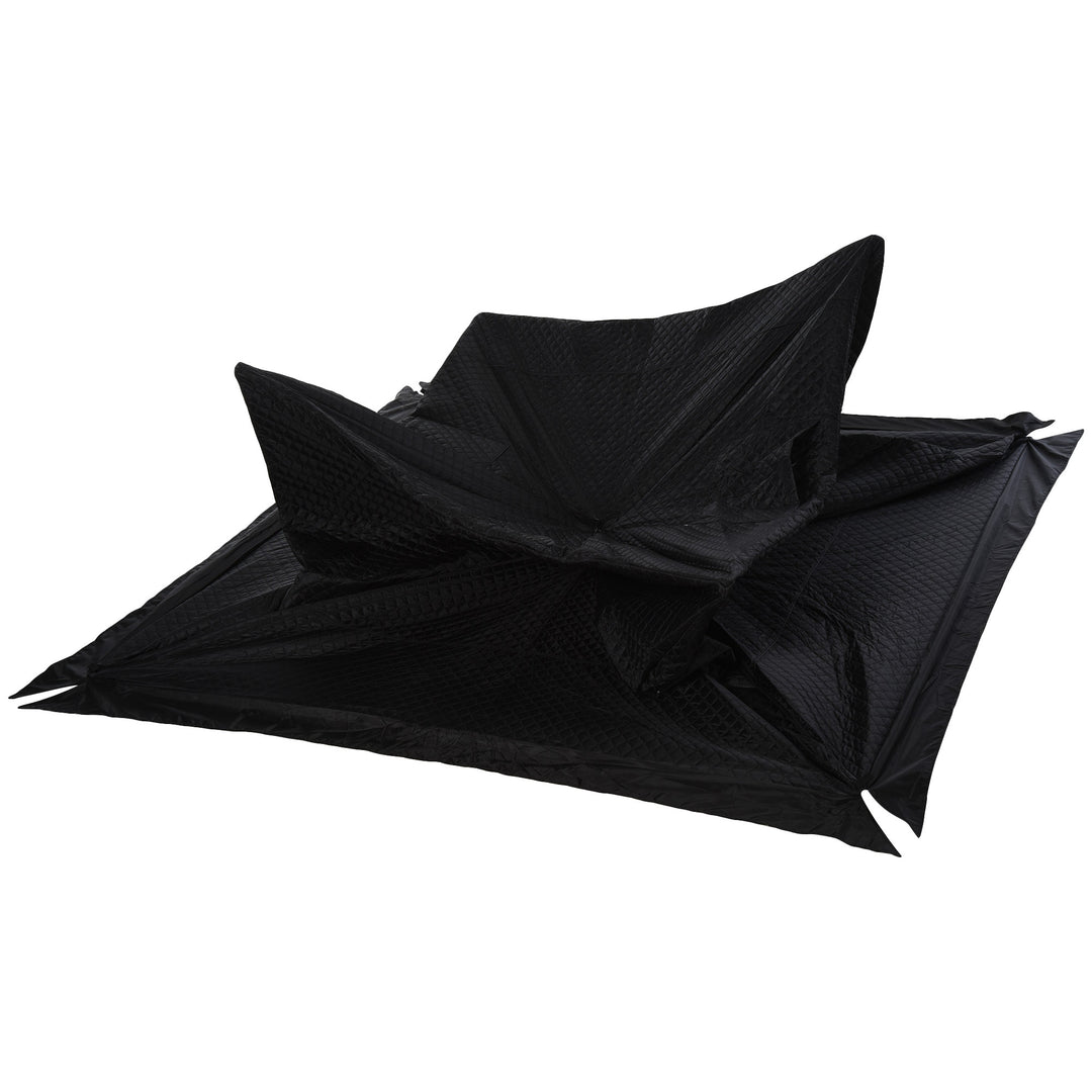 2-4 Person Pop Up Portable Ice Fishing Tent Shelter w Windows Doors Ventilation & Bag - Black