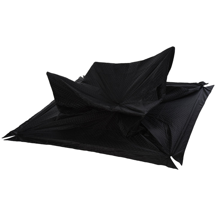 2-4 Person Pop Up Portable Ice Fishing Tent Shelter w Windows Doors Ventilation & Bag - Black