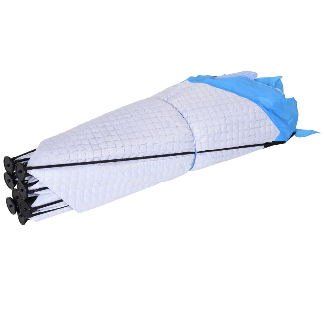 6-8 Person Pop Up Portable Ice Fishing Tent Shelter w/ Windows Doors Ventilation & Bag - Blue