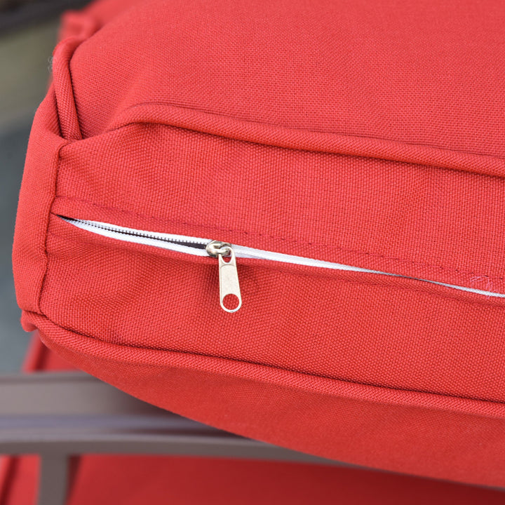 4pc PE Rattan Wicker Conversation Furniture Set w/ Swivel Chairs, Cushions, Outdoor Patio - Red