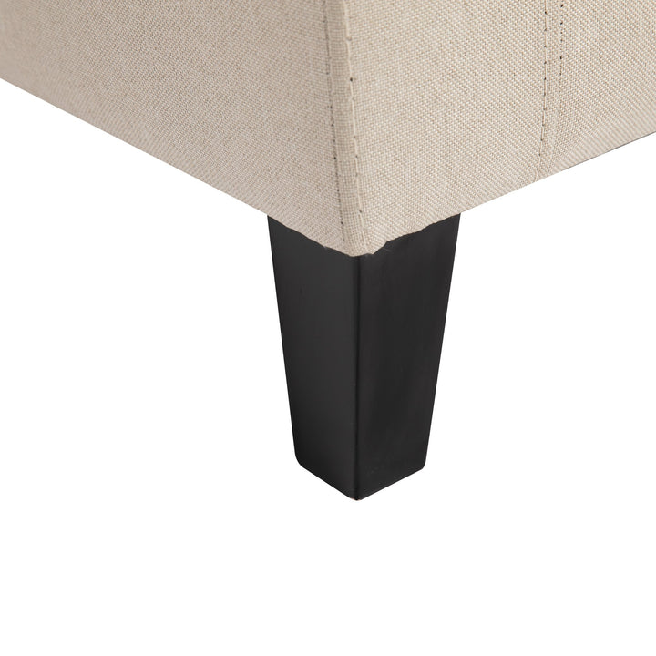 Modern Tufted Linen-Touch Fabric Ottoman Bench Seat w/ Storage Chest, Flip-up Top - Cream Beige
