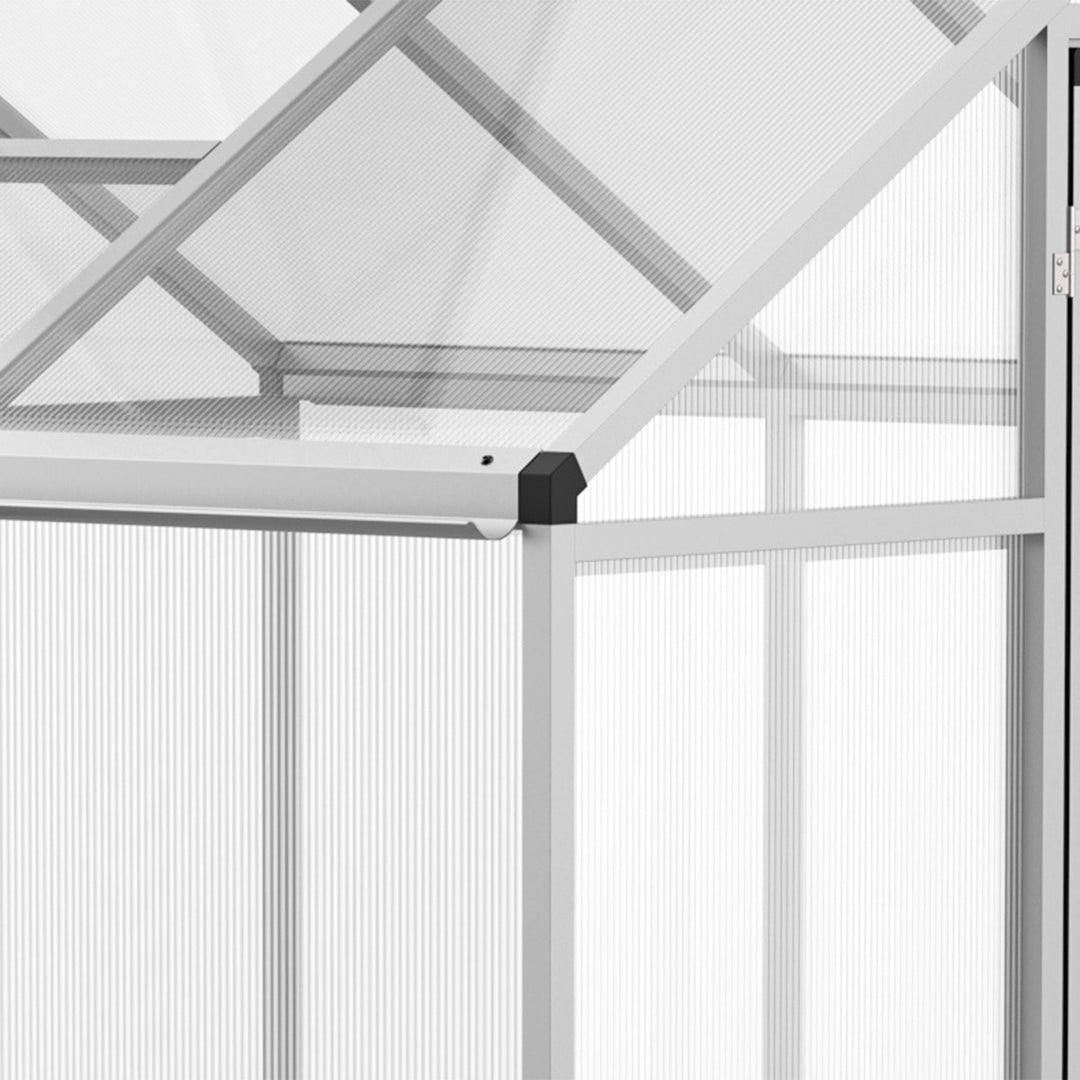 6’ x 6' Walk-In Hard-sided Cold Frame Greenhouse w/ Aluminum Frame for Outdoor Garden