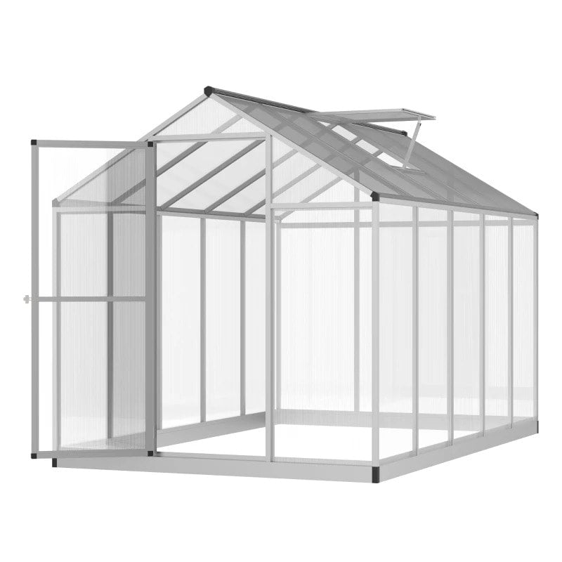 10' x 6’ Walk-In Hard-sided Cold Frame Greenhouse w/ Aluminum Frame for Outdoor Garden