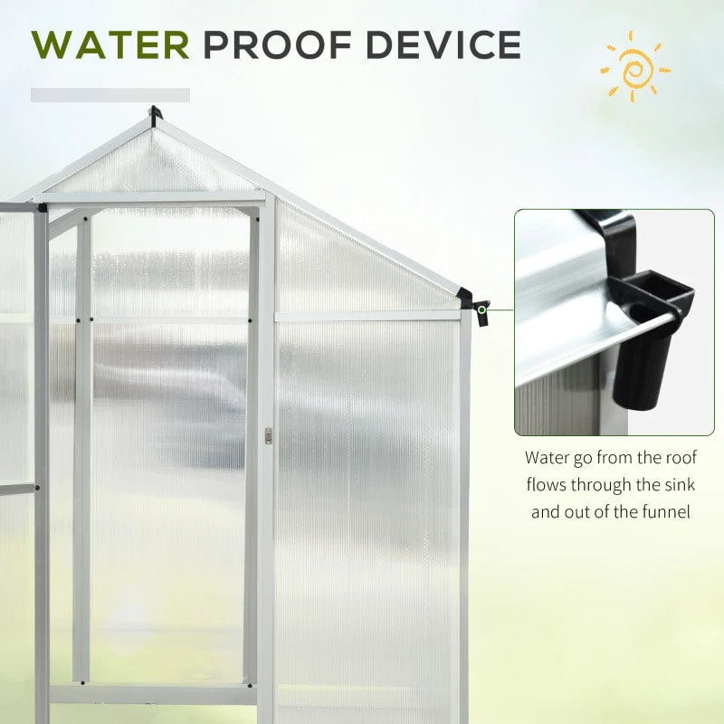 10' x 6’ Walk-In Hard-sided Cold Frame Greenhouse w/ Aluminum Frame for Outdoor Garden