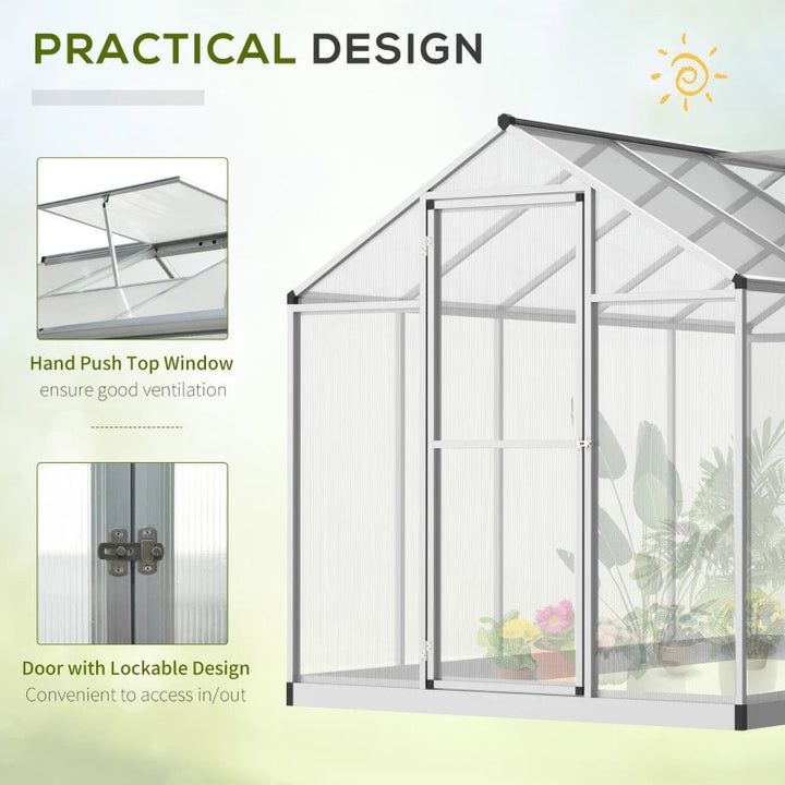 10' x 6’ Walk-In Hard-sided Cold Frame Greenhouse w/ Aluminum Frame for Outdoor Garden