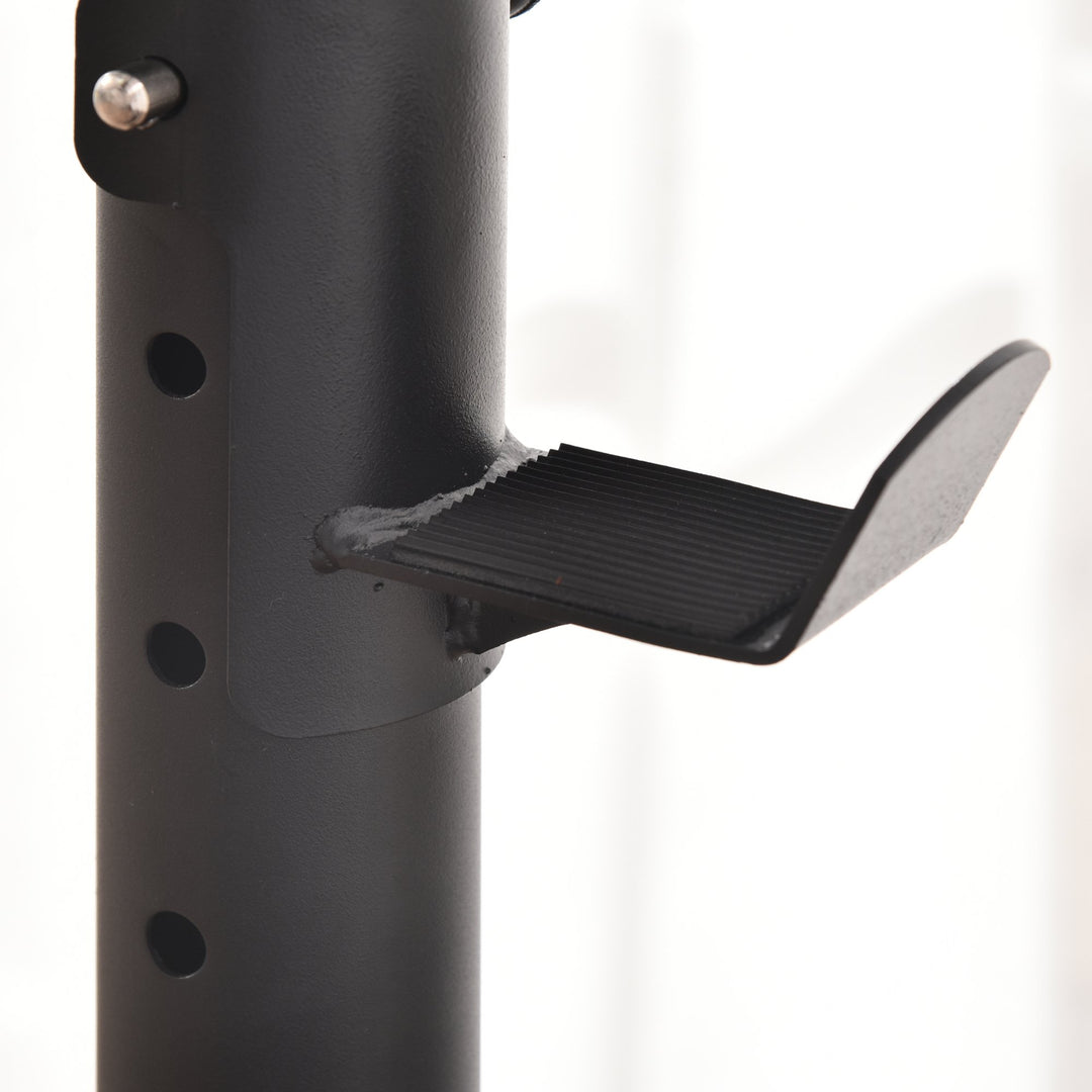 Multi-Use Full Body Calisthenics Stand for Home Gym w/ Pull-Up Bar and Bench Press - Black