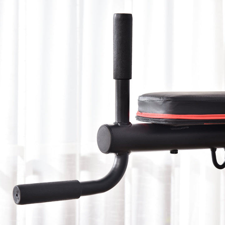 Multi-Use Full Body Calisthenics Stand for Home Gym w/ Pull-Up Bar and Bench Press - Black