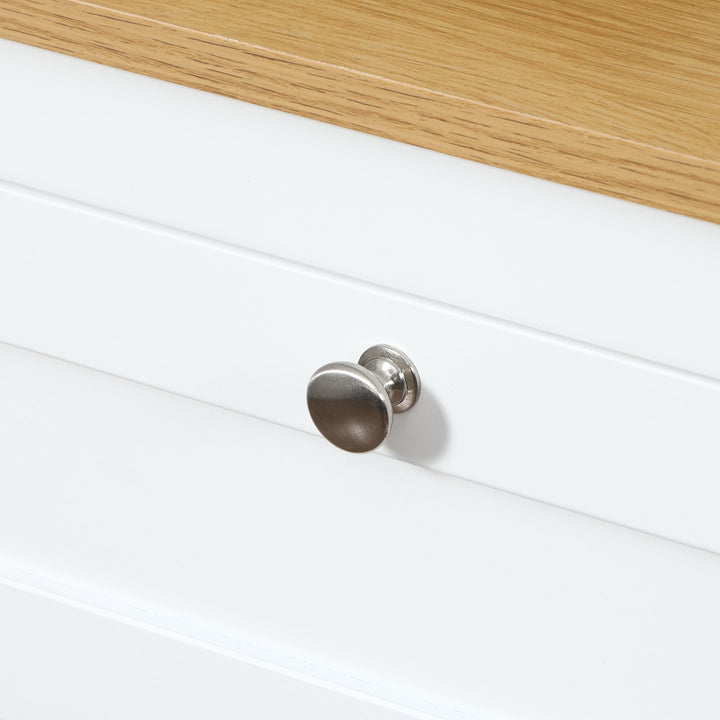 Modern Kitchen Dining Room Cupboard Sideboard Buffet Cabinet Glass Doors Drawers White & Oak