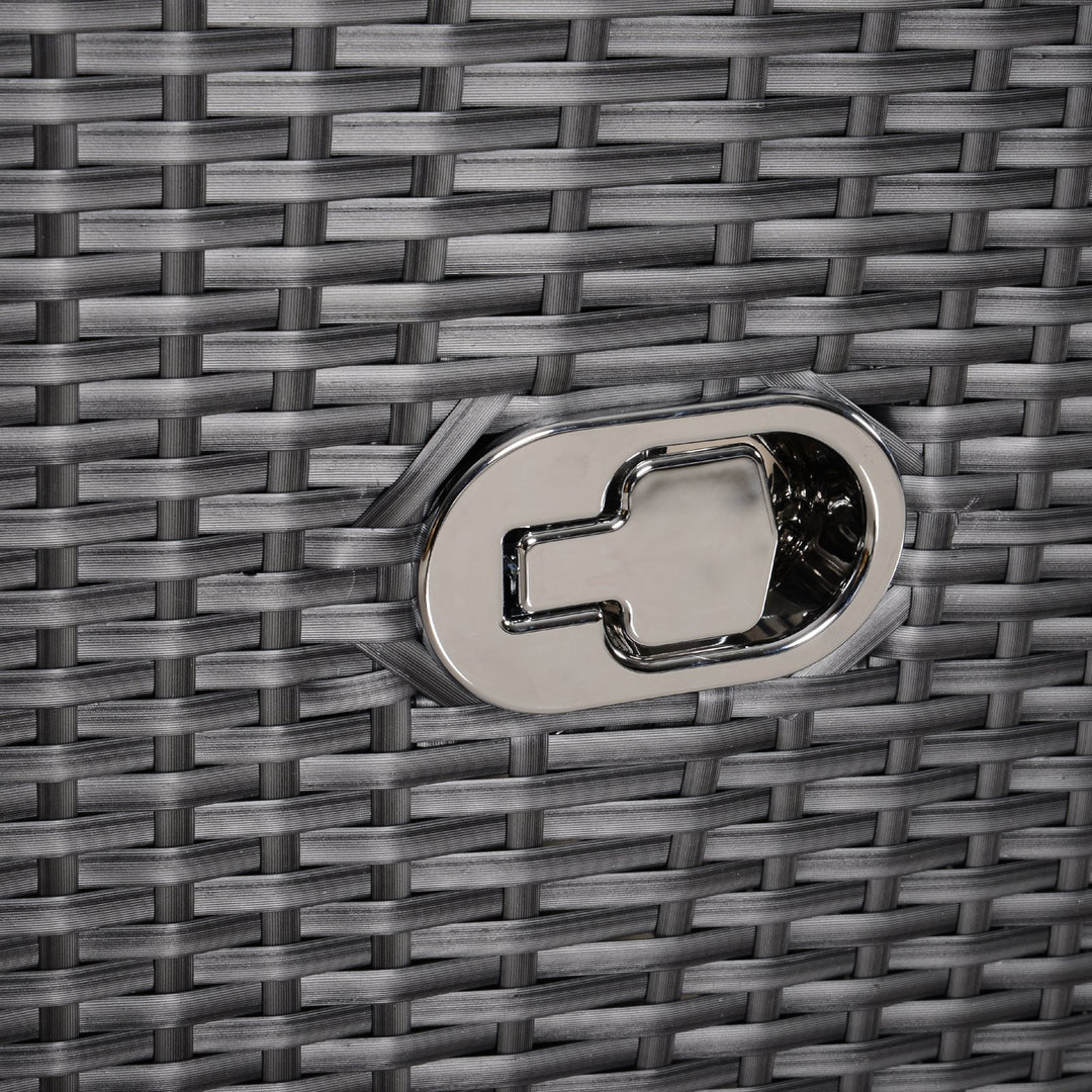 6pc PE Rattan Wicker Compact Conversation Set w/ Recliners for Outdoor Patio – Grey