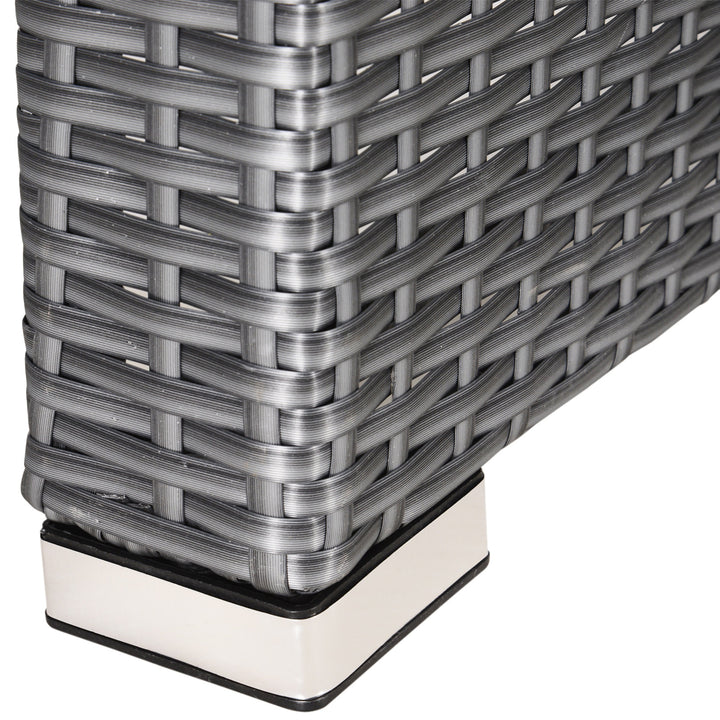 6pc PE Rattan Wicker Compact Conversation Set w/ Recliners for Outdoor Patio – Grey