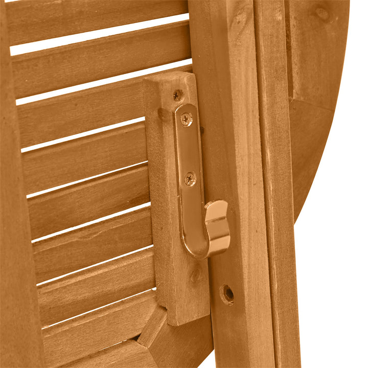 3pc Acacia Wood Foldable Bistro Dining Table & 2 Chairs Set Outdoor Garden Patio Deck, Natural