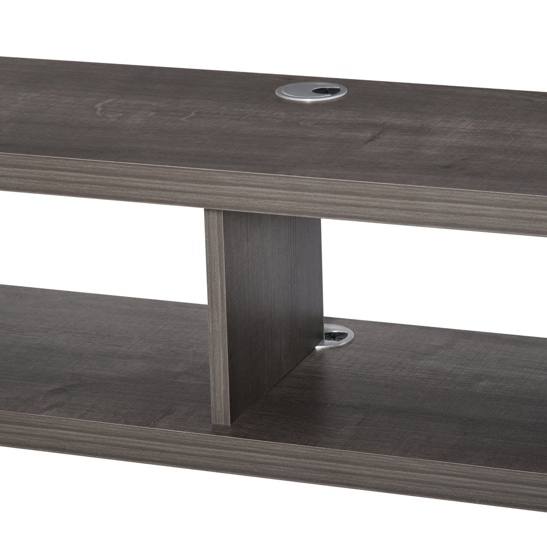 Wall-Mounted Floating Media Center Console TV Component Entertainment Shelf - Grey Woodgrain