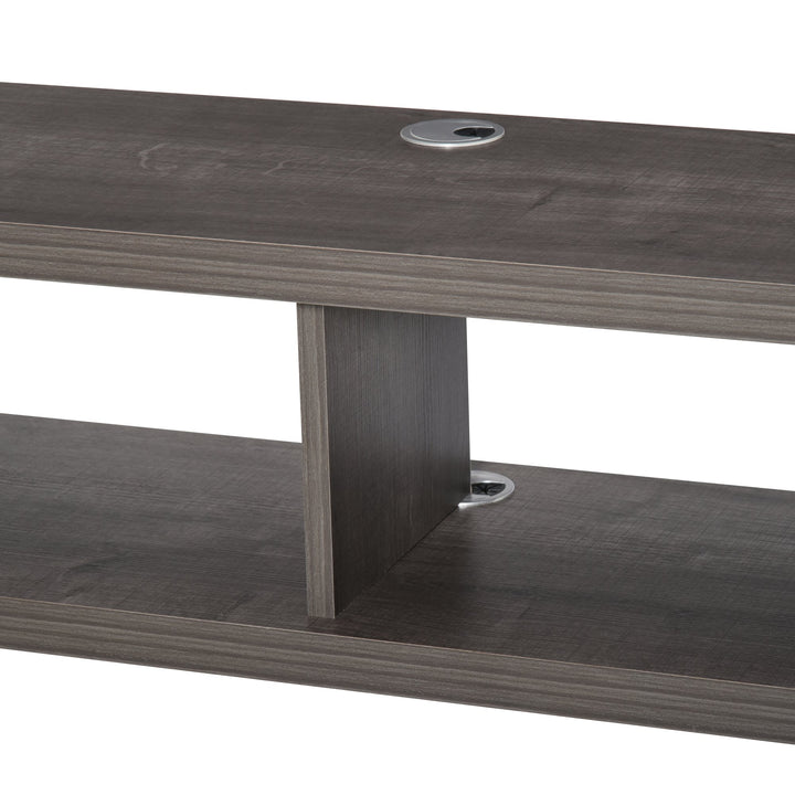 Wall-Mounted Floating Media Center Console TV Component Entertainment Shelf - Grey Woodgrain