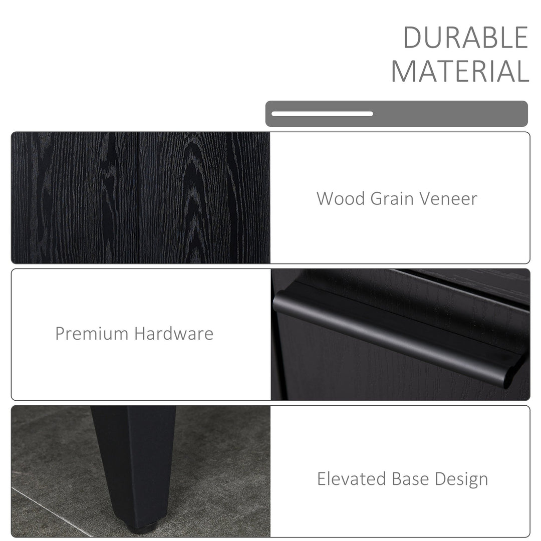 Large Modern Kitchen Buffet Hutch Cupboard w/ Drawer 2 Cabinets & Appliance Stand - Black