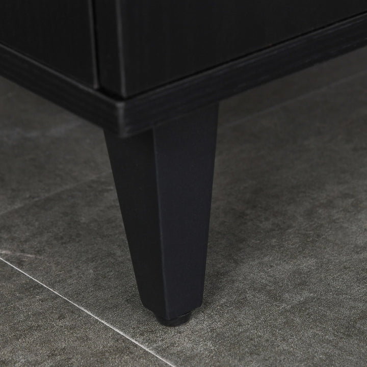 Large Modern Kitchen Buffet Hutch Cupboard w/ Drawer 2 Cabinets & Appliance Stand - Black