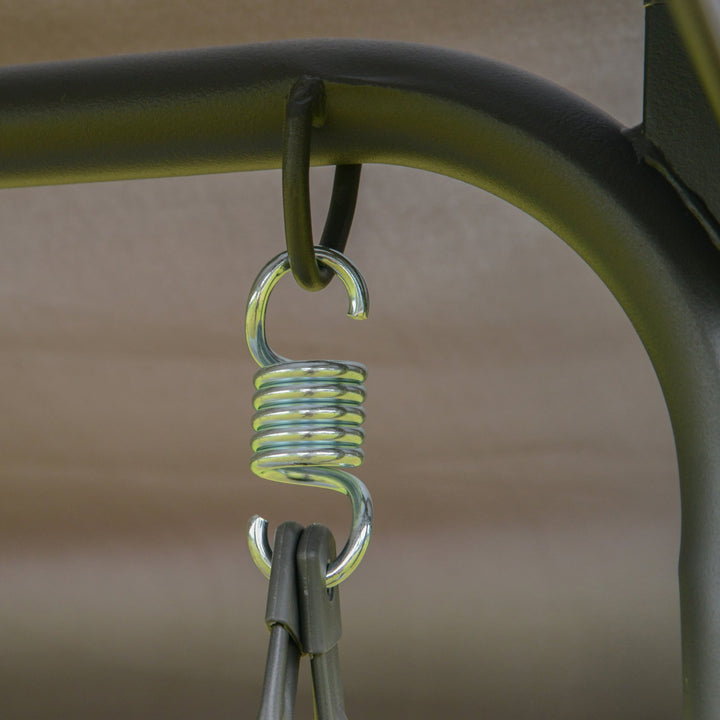 Outdoor 3-Seater Textilene Swing Lounger w/ Adjustable Canopy for Patio Backyard Garden - Grey