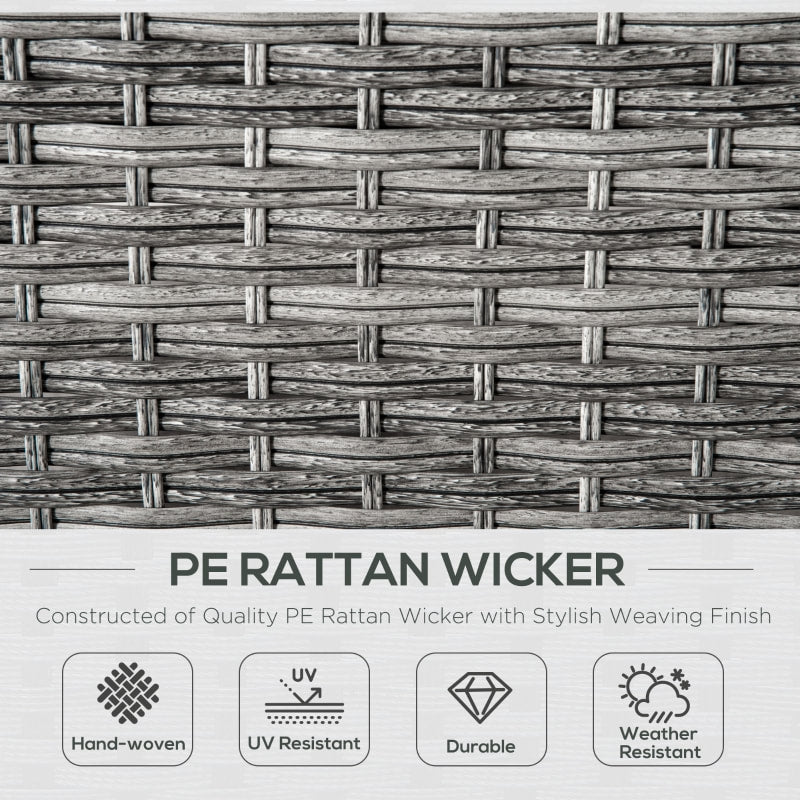 7pc Premium PE Rattan Wicker Galvanized Steel Sectional Patio Sofa w Cushions, Aqua Blue, Grey