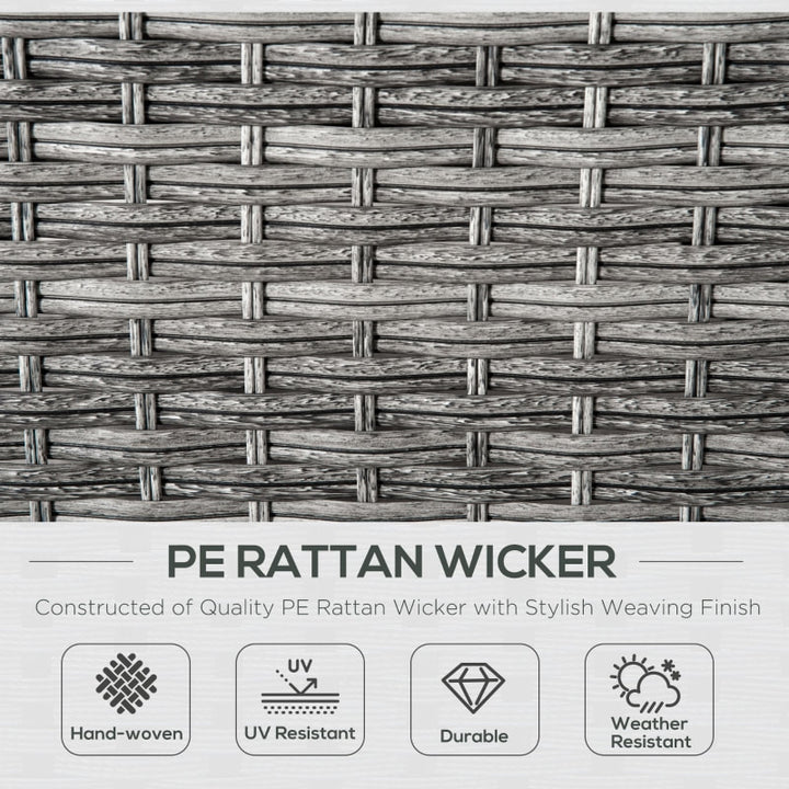 7pc Premium PE Rattan Wicker Galvanized Steel Sectional Patio Sofa w Cushions, Aqua Blue, Grey