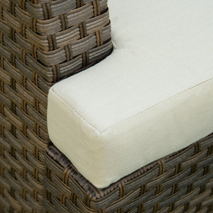 8pc Premium PE Rattan Wicker Conversation Set w/ Cushions for Outdoor Patio Deck, Brown, Beige