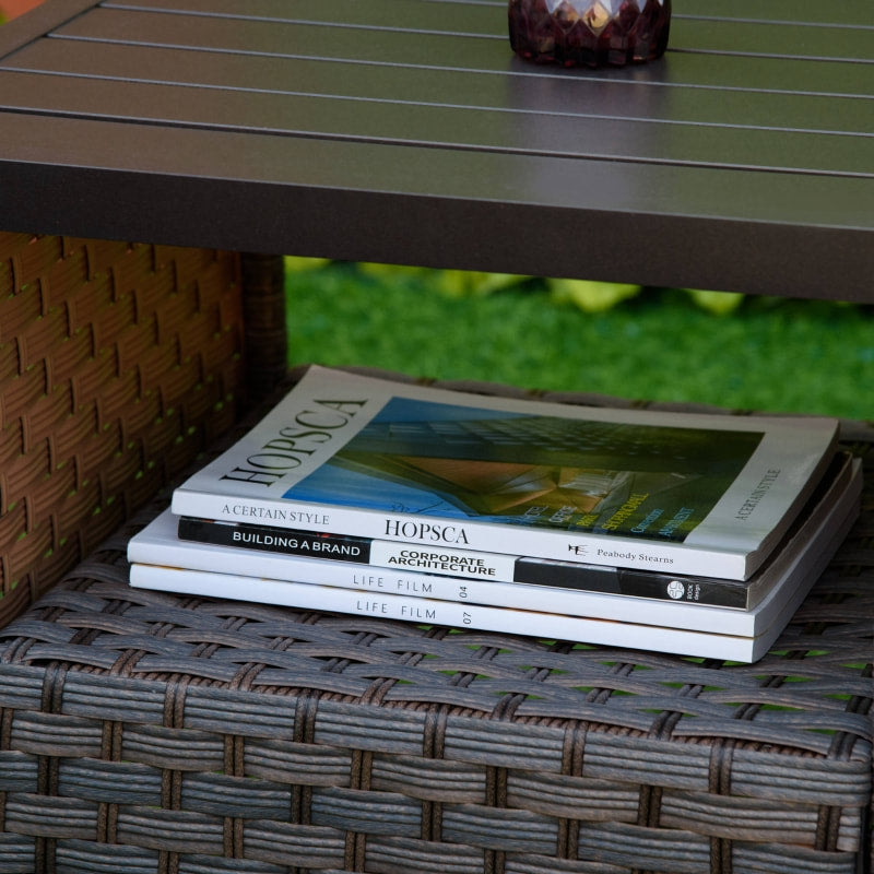 8pc Premium PE Rattan Wicker Conversation Set w/ Cushions for Outdoor Patio Deck, Brown, Beige