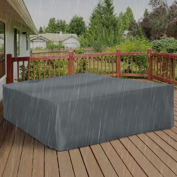 108"L x 80"W x 35"H Oxford Cloth Waterproof Outdoor Patio Furniture Set Cover PE Coated - Grey