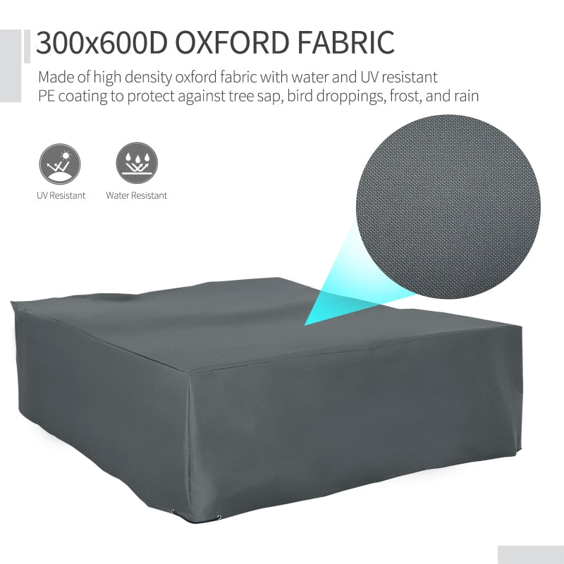 108"L x 80"W x 35"H Oxford Cloth Waterproof Outdoor Patio Furniture Set Cover PE Coated - Grey
