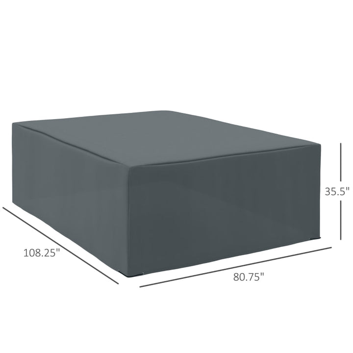 108"L x 80"W x 35"H Oxford Cloth Waterproof Outdoor Patio Furniture Set Cover PE Coated - Grey