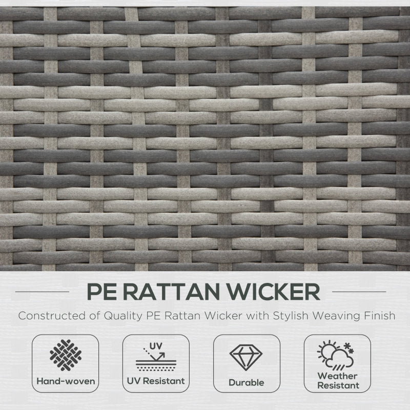 5pc L-Shape PE Rattan Wicker Steel Sectional Patio Furniture Set w/ Cushions for Garden - Grey