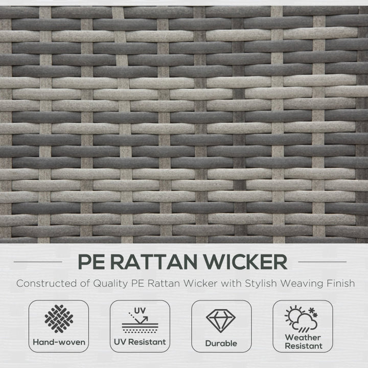 5pc L-Shape PE Rattan Wicker Steel Sectional Patio Furniture Set w/ Cushions for Garden - Grey