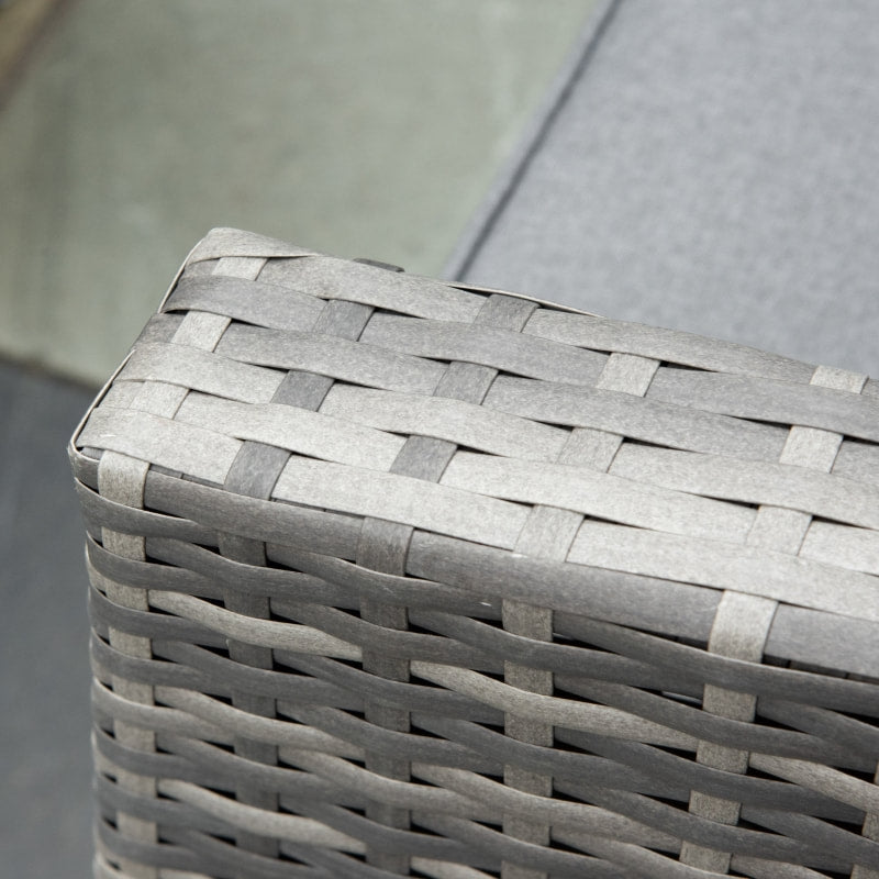 5pc L-Shape PE Rattan Wicker Steel Sectional Patio Furniture Set w/ Cushions for Garden - Grey