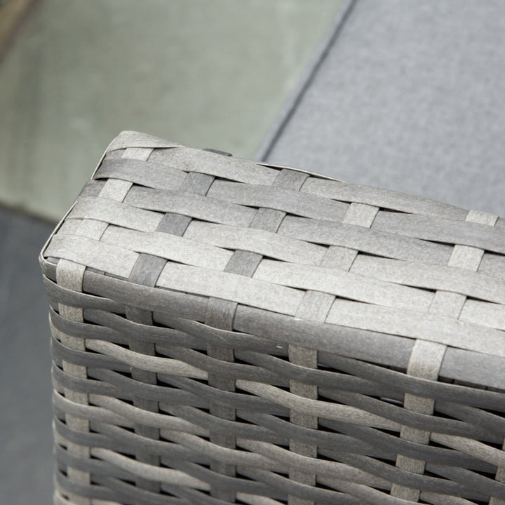 5pc L-Shape PE Rattan Wicker Steel Sectional Patio Furniture Set w/ Cushions for Garden - Grey