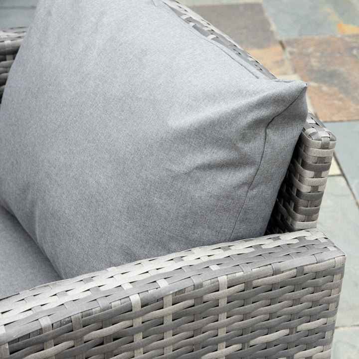 5pc L-Shape PE Rattan Wicker Steel Sectional Patio Furniture Set w/ Cushions for Garden - Grey