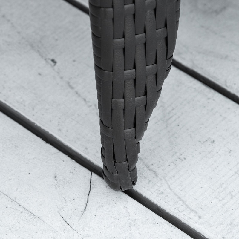 PE Rattan Wicker Muskoka Adirondack Chair Lounger Patio Deck Garden Seat, Brown, Grey Cushion