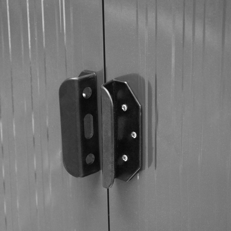 6.5’ x 8.5’ Outdoor Metal Storage Shed Organizer w/ Double Doors, Drainage for Patio - Grey