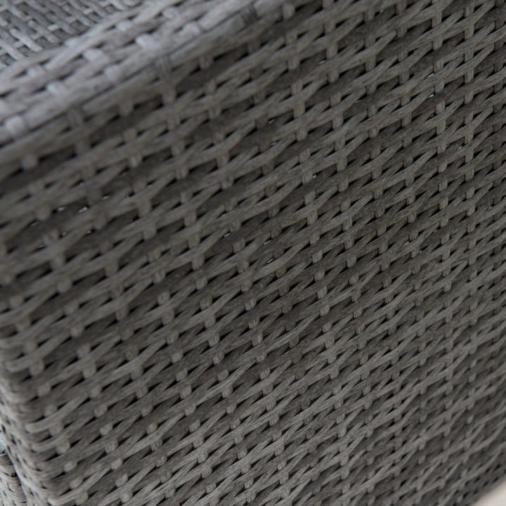 4pc PE Rattan Wicker Galvanized Steel Conversation Furniture Set w Cushions Outdoor Patio, Grey