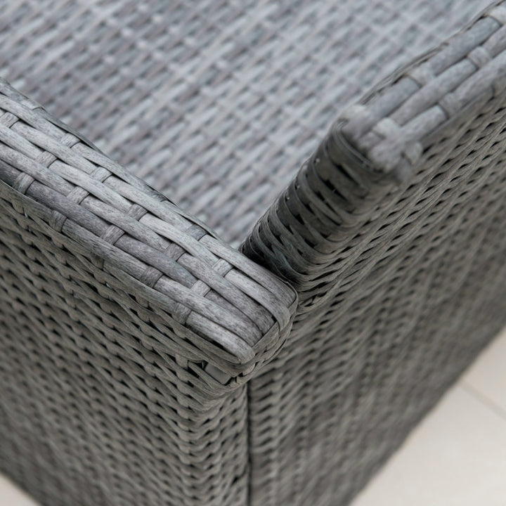 4pc PE Rattan Wicker Galvanized Steel Conversation Furniture Set w Cushions Outdoor Patio, Grey