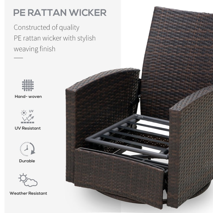 PE Rattan Wicker Outdoor Recliner Lounger Chair, Patio Tanning Beach Pool Deck Garden - DK Blue