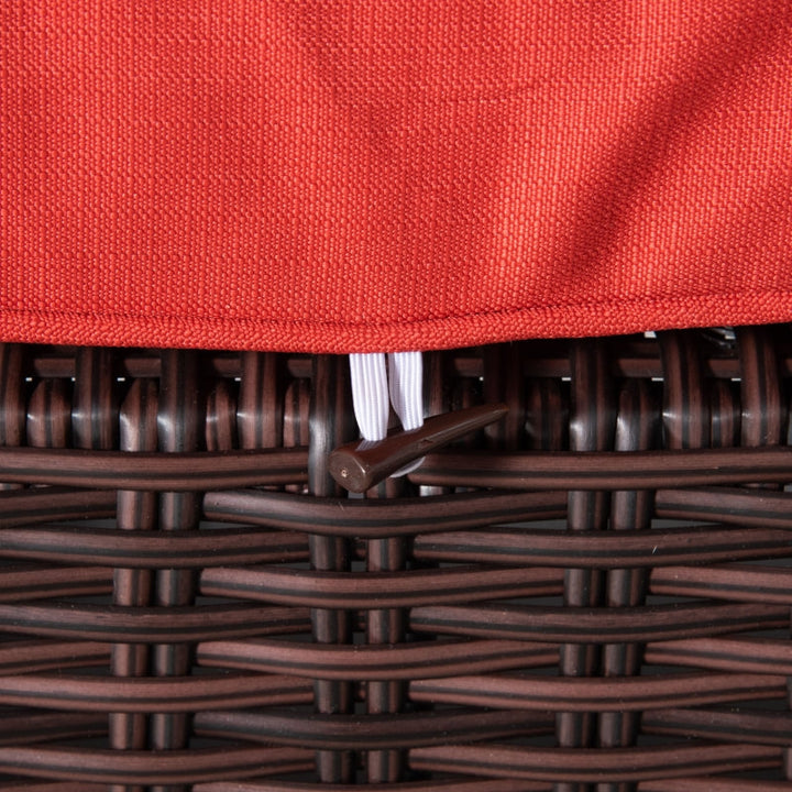 7pc PE Rattan Wicker Sectional Conversation Furniture w/ Cushions Outdoor Patio - Brown, Red