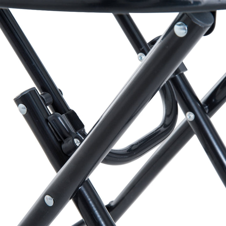 3pc Foldable Outdoor Rocking Mesh Bistro Lounger Set for Patio Pool Deck Garden - Cream Beige