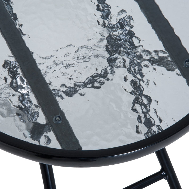 3pc Foldable Outdoor Rocking Mesh Bistro Lounger Set for Patio Pool Deck Garden - Cream Beige