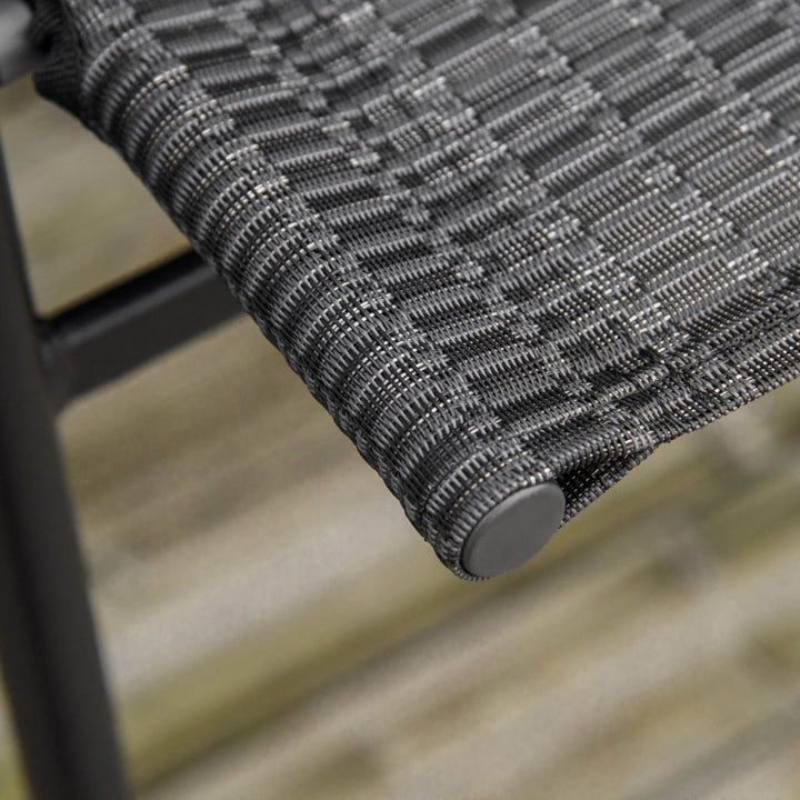 4pc Outdoor Dining Pub Set w 2 Folding Bar Chairs, Table, Umbrella for Patio Deck, Black, Brown