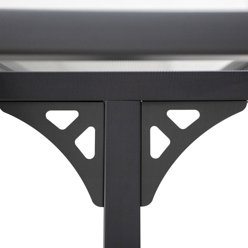 14.25' x 10' Sloped Aluminum PC Hardtop Adjustable Gazebo Pergola Awning Canopy Shelter, Grey