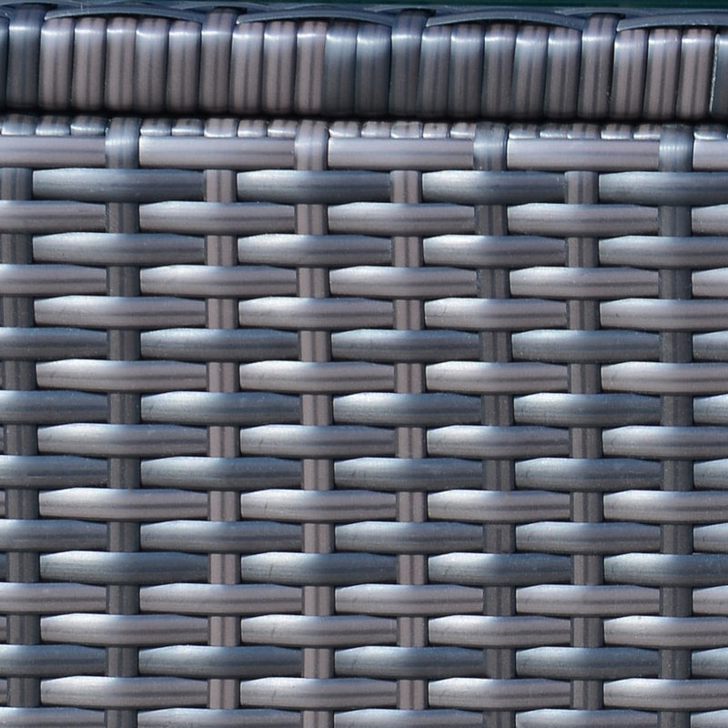 PE Rattan Wicker Coffee Side Table w Glass Top for Outdoor Dining Patio Deck Furniture - Brown