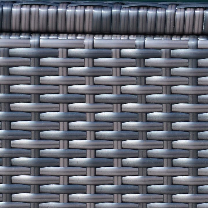 PE Rattan Wicker Coffee Side Table w Glass Top for Outdoor Dining Patio Deck Furniture - Brown