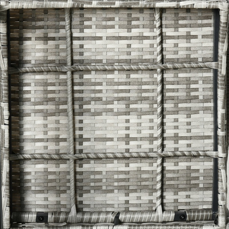 3pc PE Rattan Wicker Bistro Dining Set w Table, 2 Rocking Chairs, Cushions Outdoor Patio, Grey