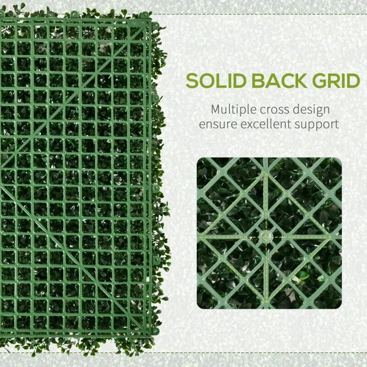 12pc Artificial Evergreen Milan Leaf Wall Panel Backdrop Privacy Garden Patio Screen Greenery