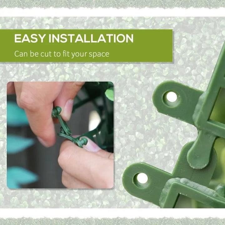 12pc Artificial Evergreen Milan Leaf Wall Panel Backdrop Privacy Garden Patio Screen Greenery